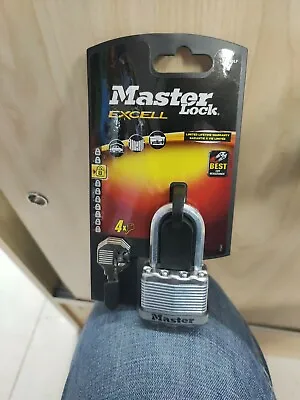 Master Lock Excel Laminated Steel 45mm Padlock - 51mm Shackle 4 Keys • £7.99
