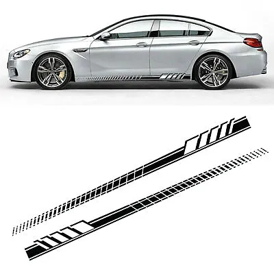 2Pcs Car Side Body Vinyl Decal Sticker Racing Sports Long Stripe Decals Graphics • $10.06