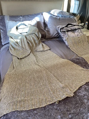 £110 • Buy Mary Farrin Vintage Knitted Three Piece Set - Dress Coat And Skirt