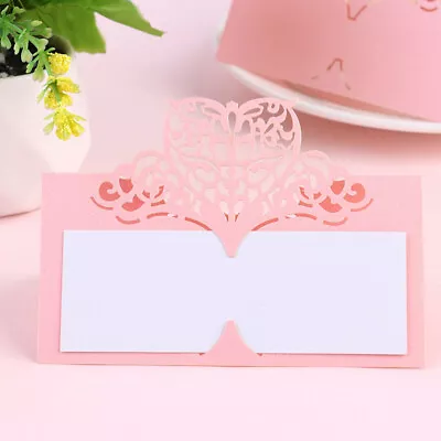 25 Lace Heart-shaped Place Cards For Weddings And Parties - Pink-CY • £6.55