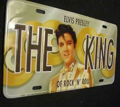 ELVIS PRESLEY THE KING LICENSE PLATE GOLD RECORD LP TAG Presly Car Auto Aluminum • $17.99
