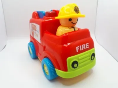 Kids Fire Truck Push Along Toy - Light-up With Sound Emergency Vehicle - VG C  • £4.99