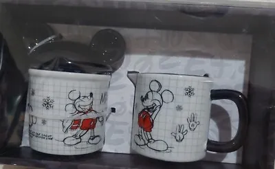 Disney Sketch Mickey Mouse Sugar & Creamer Set Coffee Or Tea Set - NEW Open Box • $27.95