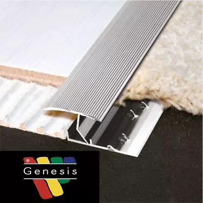 Carpet To Tile Laminate Or Wood - Silver Or Brass - Threshold Metal Z Bar Trim • £12.39