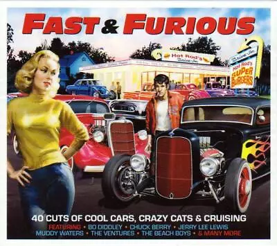 FAST & FURIOUS 40 CUTS OF COOL CARS CRAZY CATS-VARIOUS ARTISTS NEW 2CD Digipak • £4