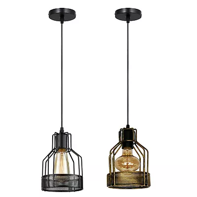 Retro Industrial Loft Ceiling Light Shade Suspended Metal Hanging Pendant Lights • £4.89