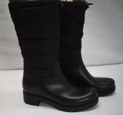 Moncler Womens Ginette Stivale Black Winter Puffer Snow Boots Size 4.5 Medium • $349.99