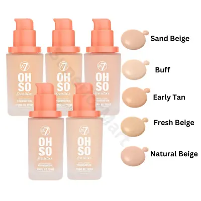 W7  Oh So Sensitive Foundation Liquid Face Pale Fair Light Skin Face • £10.99