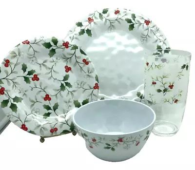 Pfaltzgraff Winterberry 16 Piece Melamine Dinnerware Set • $48.98