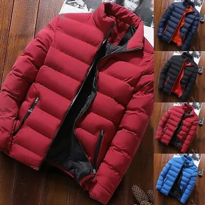Mens Winter Thicken Puffer Down Jacket Winter Warm Full Zip Padded Coat Outwear • $27.73