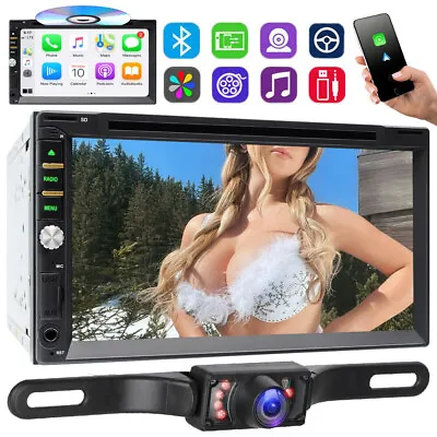 7  Double 2Din Car DVD CD Player Touch Screen Radio Stereo Bluetooth With Camera • $114.99