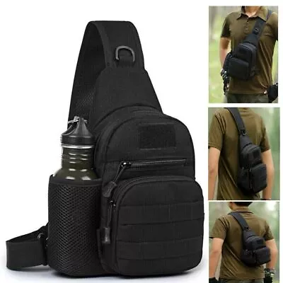 Tactical Sling Chest Pack Bag Molle Daypack Backpack Small Military Shoulder Bag • £8.69