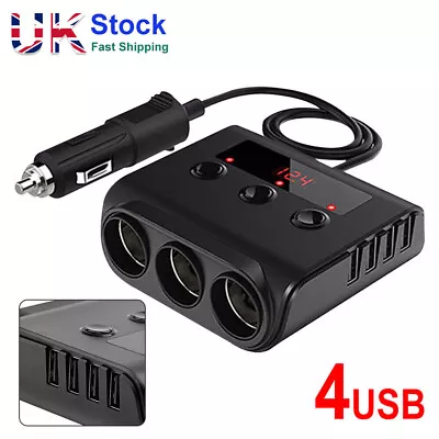 3 Way 12V 24V Multi Socket Car Cigarette Lighter Splitter USB Charger Adapter UK • £8.87