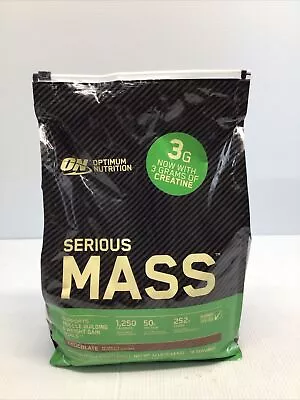 Optimum Nutrition Serious Mass 50g Protein Powder Chocolate 12 Lb 16 Servin • $72.95