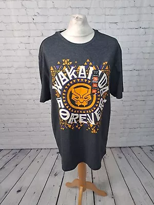 Marvel Black Panther Grey Graphic Print T Shirt Mens Size XL (BD06) • £7.99