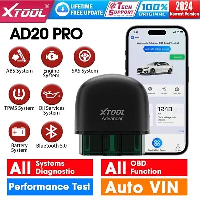 XTOOL Adcancer AD20 PRO Full OBD2 Scanner Automotive All System Diagnostic Tool • £29.99