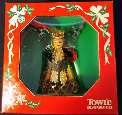 Towle Silversmiths Christmas Collectible Gold Plated Angel Ornament New In Box • $14.98