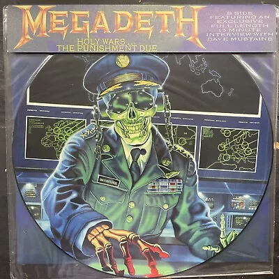 RARE 1990 Megadeth Holy Wars Picture Disc Metal Record LP Vinyl • $39.88