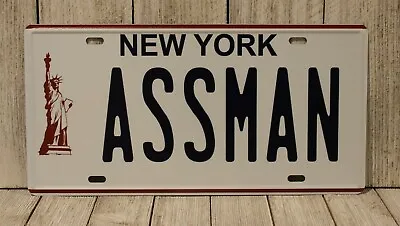 Kramer ASSMAN Replica New York Vanity License Plate Tin Sign Man Cave Seinfeld  • $10.97