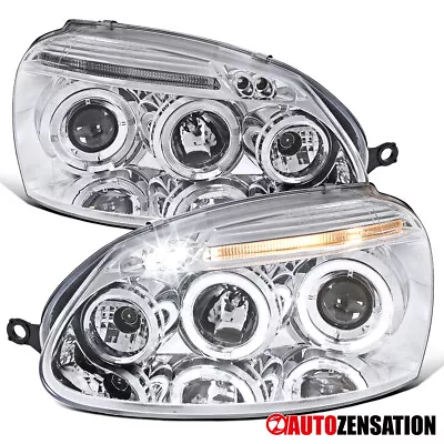 Fit 2006-2008 VW Golf MK5 Rabbit 06-10 Jetta LED Halo Projector Headlights Lamps • $135.89