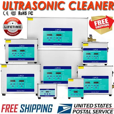 AIPOI Ultrasonic Cleaner With Timer Heating Machine Digital Sonic Cleaner SUS304 • $68.98