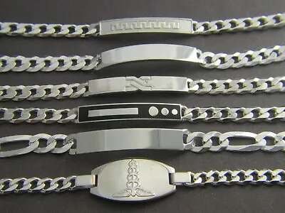 Solid 925 Sterling Silver Mens ID Bracelet **Many Designs To Choose**all Sizes • $24.99