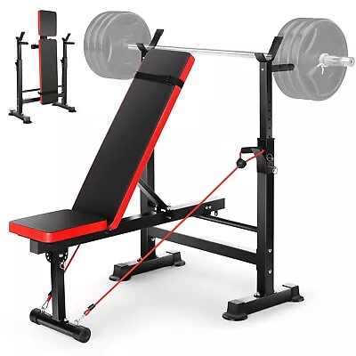 600lbs 4-in-1 Foldable Olympic Weight Bench Set Full Body Workout Heavy Duty NEW • $99.99