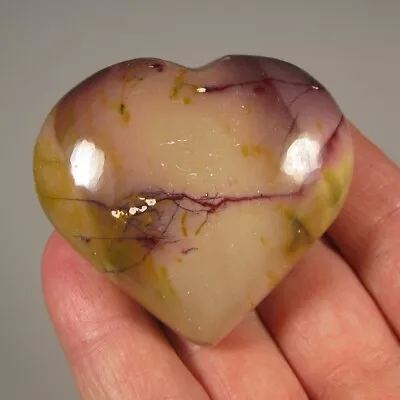 2.1  MOOKAITE Heart Polished Palm Stone - Australia • $0.99