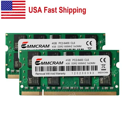 US 8GB 2x4GB DDR2-800Mhz Pc2-6400s SO-DIMM Laptop Memory For MacBook Pro SDRAM • $49.99