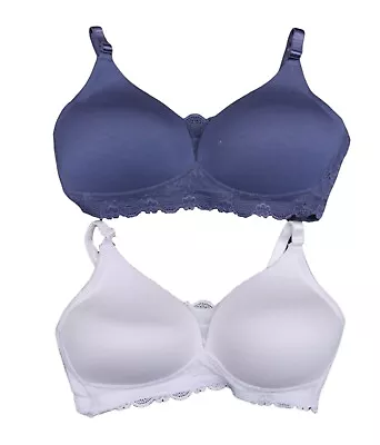 Maternity T Shirt Bra Two Pack Mothercare Non Underwired  Support RRP £30.00 • £10.15