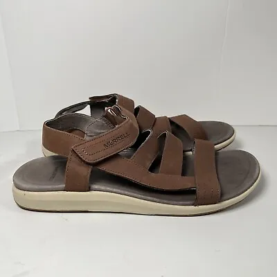 Merrell Bracken Kalari Lore Sandals Women's 9 Brown Leather Strap Comfort Shoes • $12.50