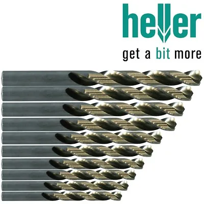 10x HELLER HSS-G GROUND DRILL BITS 0.2mm-13mm Jobber Steel Sheet Metal Drilling • £6.99