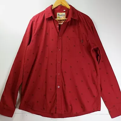 Mambo Loud Long Sleeve Size XL Farting Dog Print Red Cotton Shirt • $29.37