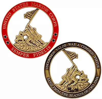 Marine Corps Iwo Jima USMC Challenge Coin With Actual Sands Of Iwo Jima • $23.12