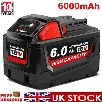 For Milwaukee M18 18V 6.0Ah Extended Capacity Battery Lithium Ion XC 48-11-1860 • £19.92