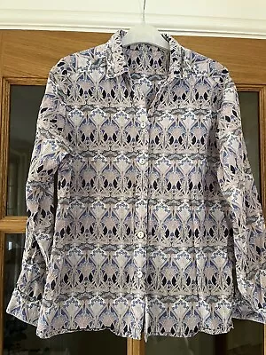 David Napier Cotton Liberty Ianthe Patterned Blouse (20”PTP) - Please Read • £9.99