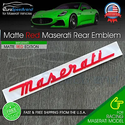 Maserati Matte Red Emblem 3D Trunk Logo Badge Nameplate OEM GT Ghibli Levanti • $39.99