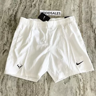 Nike Court Dry Rafa Nadal 7  Tennis Shorts White AT4315-101 Men’s Sz Large NWT • $69.99