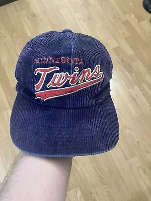 Vintage 90s Minnesota Twins MLB Snapback Cap Hat Script Corduroy Supercap • $15.99