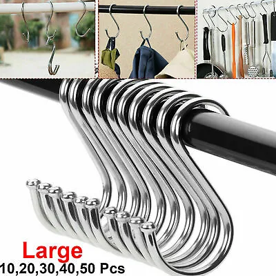 Stainless Steel Hooks Kitchen Meat Pan Utensil Clothes Hanger Hanging Quality • £10.99