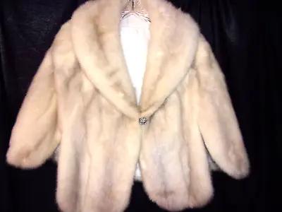 GENUINE IVORY WHITE  JASMINE PEARL MINK FUR STOLE SHAWL CAPE Bridal Cocktail • $195