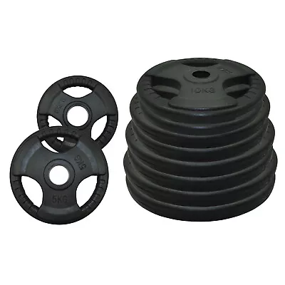 Total 20kg Olympic Rubber Coated Cast Iron Weight Plate Set - Commercial Grade • $84.40