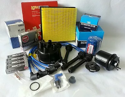 Cap-Rotor-NGK Wires-Spark Plug-Filter Kit Honda Civic Si 1.6L DOHC B16A2 • $122.92