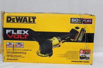 DEWALT DCG418X1 FLEXVOLT 60V Brushless 4.5-6  Small Angle Grinder 9Ah Kit - NEW! • $299.95