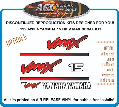 1998 - 2004 YAMAHA 15 HP V MAX Replacement Decal Kit 9.9 Hp Also VMAX • $36.94