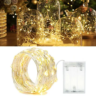 2-10M LED Fairy String Lights Micro Rice Copper Wire Xmas Light Battery Operated • £2.87