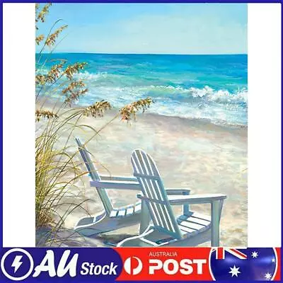 5D DIY Diamond Painting Beach Lounge Chair Full Drill Rhinestone Mosaic Art Kit • $10.89