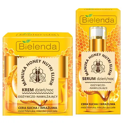 Bielenda Manuka Honey Moisturising Nourish Face Cream Serum Dry Sensitive Skin • £13.01