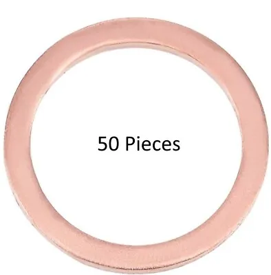 50pc M14 14mm X 18mm X 1.5mm Copper Crush Washer Seal Oil Gasket Banjo Bolt ATV • $17.99