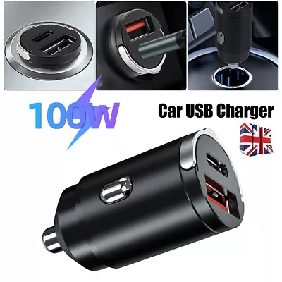 Fast Usb Type C Car Charger 12-24V Cigerette Lighter Socket Adapter Mini Stealth • £5.99